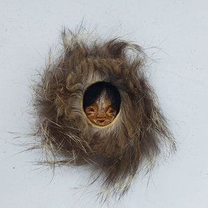 Vintage Alaska Souvenir Fox Beaver Wood Eskimo Face 1986